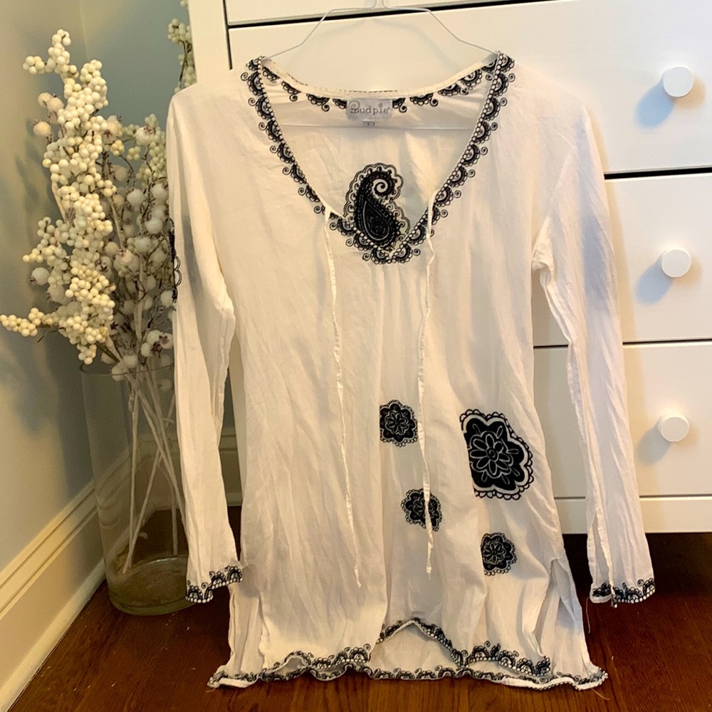 mudpie pattered cover-up/blouse